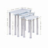 3x White Marble Tempered Glass Side End Table Nested Table Stainless Steel Tubes