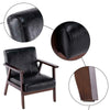 Retro Vintage Leather Armchair Sofa Accent Chair Cafe Seat Bench Bedroom