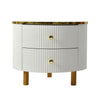 Nesting Coffee Tables Set of 2 Round Stacking Side Tables with Storage Drawers