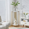 90cm Plant Stand 2/3-Tier Flower Holder Tall Side End Table with Golden Frame