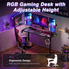 Home Office LED RGB Gaming Computer Desk Racing Table 75-120cm Height Adjustable