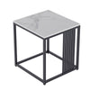 Pro Designed White Marble Coffee Table Elevated Black Metal Frame Garden Table