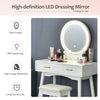 Dressing Makeup Table Set Vanity Desk Set w/Stool 2 Drawer LED Mirror Bedroom