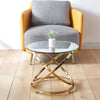 Small Coffee Table Clear Glass Top Sofa Side Table Chrome Leg Stand Living Room