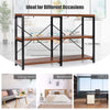 3-Tier Console Table Rustic Wooden Sofa Side Table Hall Desk W/ Storage Shelves