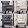 Wing Back Armchair Chesterfield Button Back Lounge Chair Scallop Shell Tub Sofa