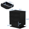 Black White LED Light 3 Drawers Bedside Table High Gloss Cabinet Side End Table