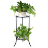 2 Tier Metal Plant Pot Stand Holder Flower Display Shelf Garden Indoor Outdoor