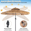 2.85M Thatched Tiki Umbrella 2 Tier Hawaiian Style Hula Patio Beach Parasol