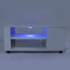 Coffee Table with Storage Shelves RGB LED Light Wood Living Room Side End Table