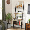 Home and Office Leaning Doored Bookcase Industrial Open Shelf Wood and Metal