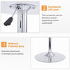 Round White MDF Top Silver Chromed Base Bar Table Pub Table Height Adjustable
