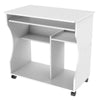 Wood Computer Desk Workstation Study PC Table Home Office Furniture with Wheels