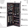 LED Lights Jewelry Cabinet Lockable Wall/Door Mounted Jewelry Armoire W/ Mirror