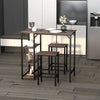 Bar Height Dining Table Set With 2 Stools & Side Shelf 3 Pieces Bar Set
