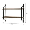 2 Tiers Floating Shelves Wood Rustic Shelf Wall Mount Display Unit Storage Rack