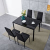 105cm 120cm Glass Dining Table and 4 /6 Padded Chairs Set Home Kitchen Furniture