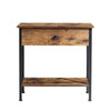 Small End Side Table w/ Shelf Wooden Bedside Storage Cabinet 1 Drawer Nightstand