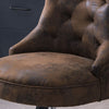 Classic Chesterfield Brown Faux Leather Office Chair Swivel Adjustable Desk Seat