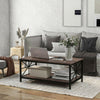 Industrial Coffee Table with Black Metal Frame Coffee Table / Living Room Table