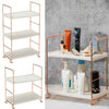 2-3 Tier Kitchen Bathroom Storage Iron Shelf Desktop Space Saving Organizer Rack