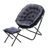 Folding Camping Moon Chair Portable Indoor Outdoor Cushioned Chair + Footstool