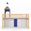 Kids Cabin Bed Wooden Bed Frame with Slide & Play Tent 3ft Single Mid Sleeper