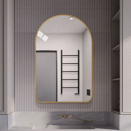 Wall Mounted Arch Mirror ressing Makeup Vanity Mirror Hallway Bedroom Decor Gold