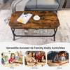 Industrial Coffee Table 2 Tiers Side Table with Open Shelf Living Room Furniture