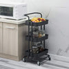 3 Tier Kitchen Storage Trolley Cart Utility Rolling Rack Tray Shelf on Wheels