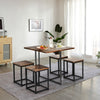 5-Piece Dining Table & Chair Set Bar Pub Table and Four Stool Set w/ MDF Table