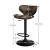 Set of 2 Bar Stools Adjustable Swivel Leather Pub Chair Kitchen Dining Chairs