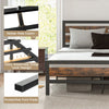 Industrial King Size Bed Frame Metal Platform Bed with Headboard and Footboard