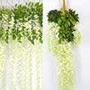 12pcs Artificial Fake Hanging Wisteria Silk Flowers Vine Plant Home Garden Decor