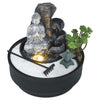 Cascading Bowls Water Feature LED Resin Buddha Statues Indoor Tabletop Fountains