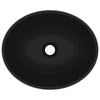 Bathroom Cloakroom Wash Basin Bowl Ceramic Countertop Oval Black 410mm x 340mm