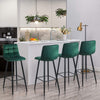 Set of 2 Dining Chairs Bar Stools Velvet Upholstered Metal Legs Barstool Chair