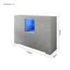 TV Unit Cabinet Stand Sideboard Cupboard Matt Body High Gloss Doors LED Light