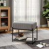 Metal Shoe Stool Storage Rack Sofa Side Table Chair Footstool Upholstered Seat