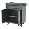 Black Steel Tool Trolley Cabinet with Wheels Workshop Storage Chest Carrier Cart
