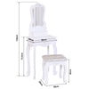 Dressing Table With Drawer Mirror & Stool Set Makeup Desk Vanity Table Bedroom