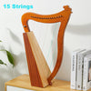 SYST 15 String Harp Wooden Mahogany Musical Irish Lyre Harps with Tuning Wrench