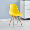 4x Retro Yellow Lounge Office Chair Dining Chairs Wooden Legs Kitchen Commercial