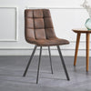 Set of 2 Faux Leather/Suede Dining Chairs Metal Legs Reception Restaurant Chair