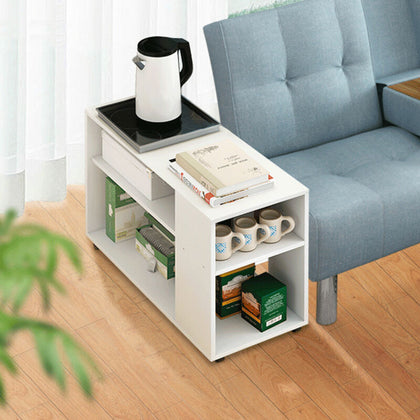 Modern End Side Table sofa Book Coffee w/ DrawerShelf Bedside Cabinet Storage
