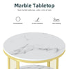 Large Round Marble Coffee Table Raised Sofa Side Table Magazine Reading Table