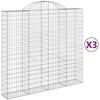 Arched Gabion Baskets 3 pcs 200x50x180/200 Galvanised Q5Q7