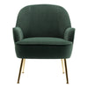 Modern Velvet Accent Chair Tub Armchair Sofa with Metal Legs Living Room Bedroom