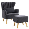 Modern Fabric Tub Chair Armchair Lounge Upholstered Single Sofa With Foot Stool