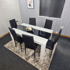 Dining Table Set and 6 4 black white Leather chairs kitchen table set of 4 or 6